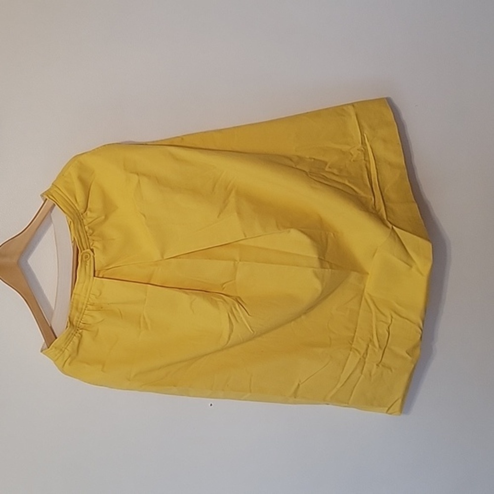 Vintage Country Suburbans Yellow Midi Skirt Pleated Front Pockets Made in USA 10